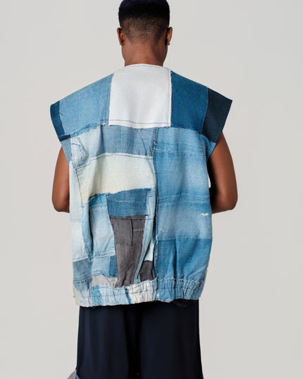 Denim Patched Vest