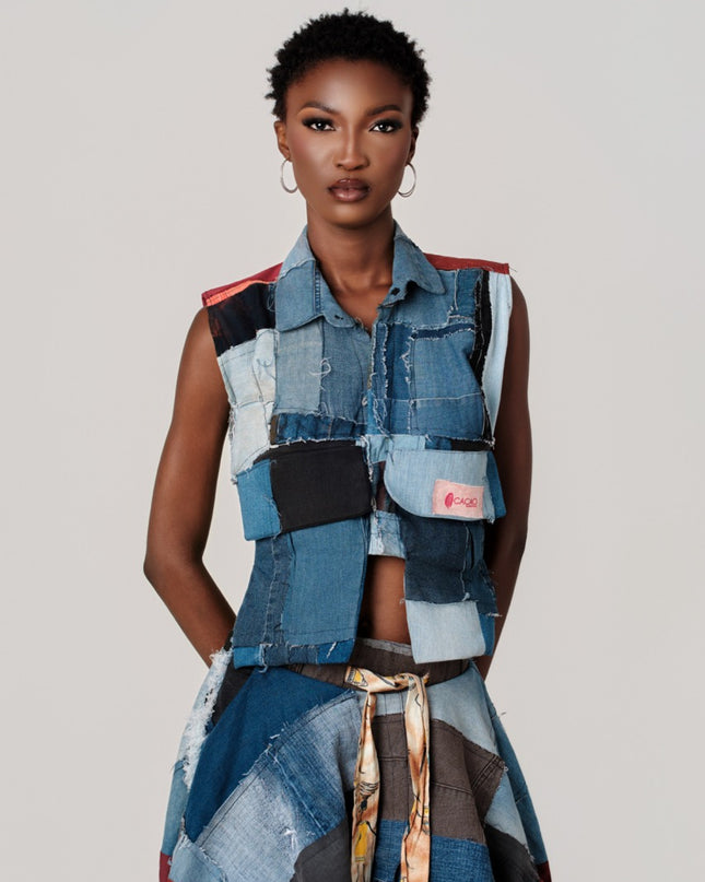 Sleeveless Denim Top