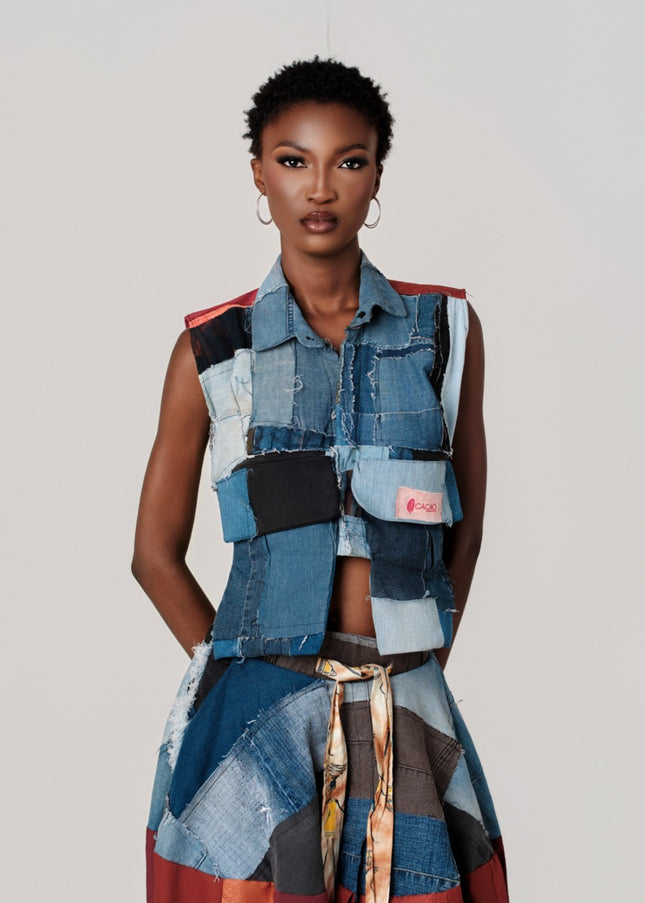 Sleeveless Denim Top