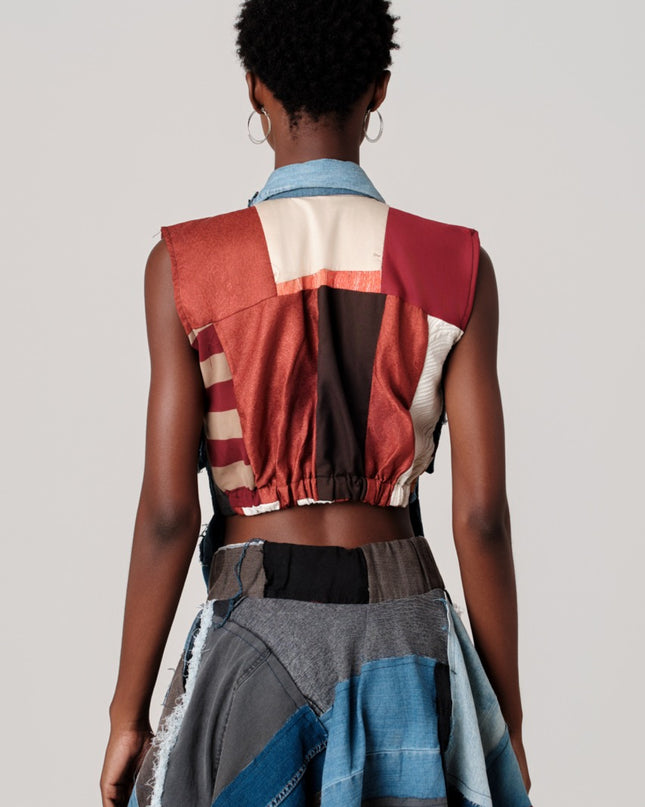 Sleeveless Denim Top