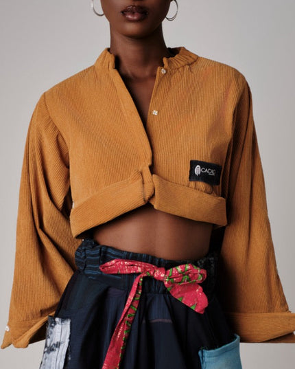 Mustard‑Golden Corduroy Shirt