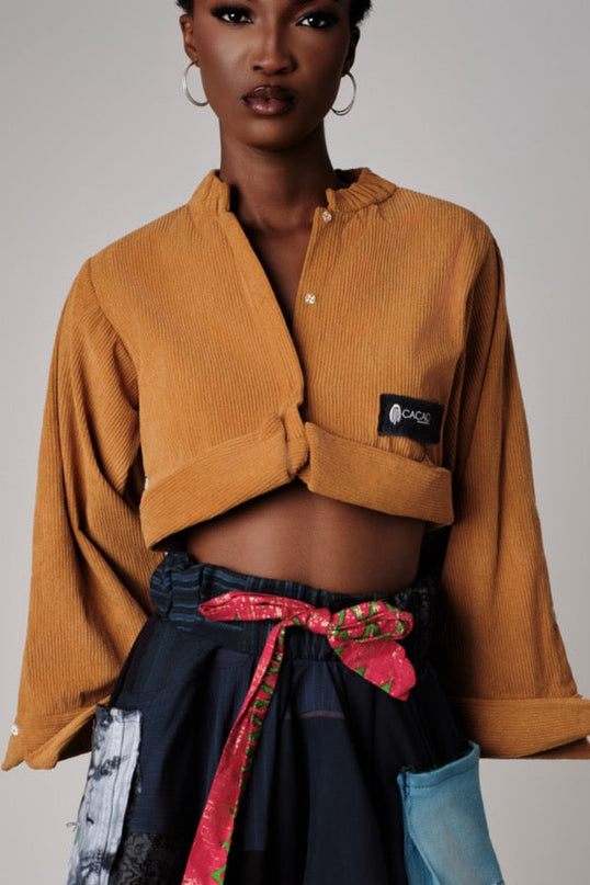 Mustard‑Golden Corduroy Shirt