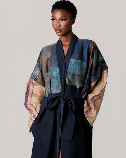 Navy Blue Kimono