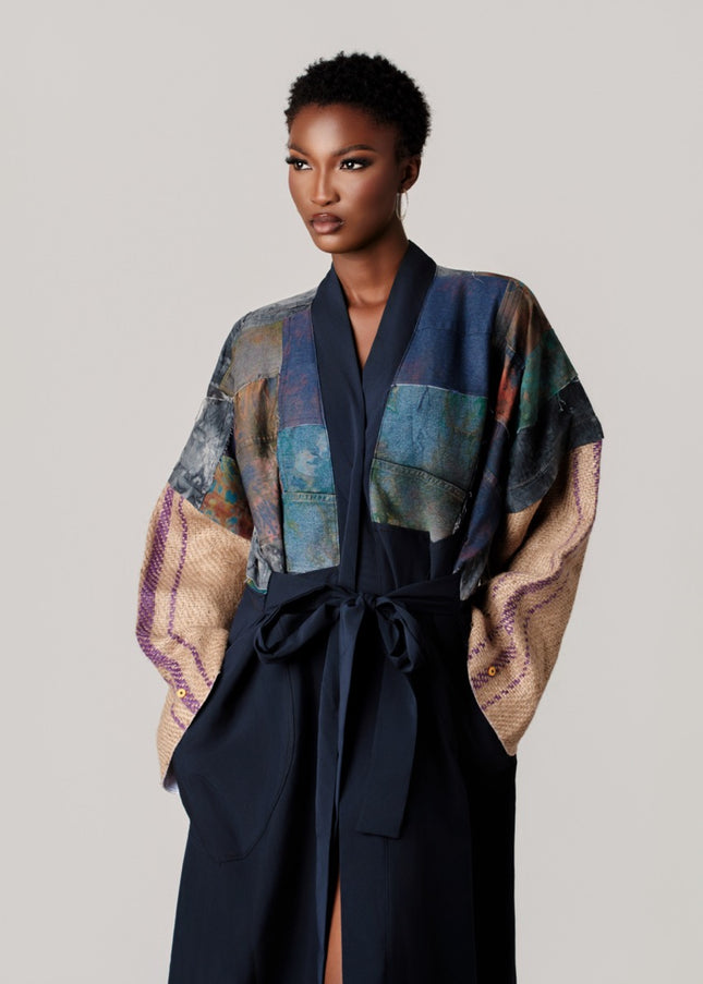 Navy Blue Kimono