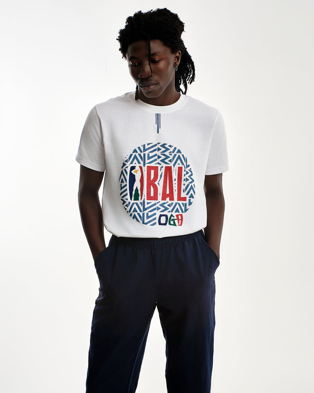 BAL OGA WHITE UNISEX T-SHIRT